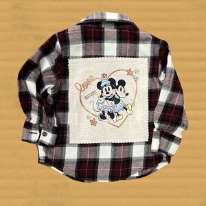 Plaid Kids Shirt with Cartoon Design